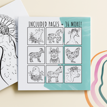 Load image into Gallery viewer, Flowered Farm Friends: Cheerful Coloring Book
